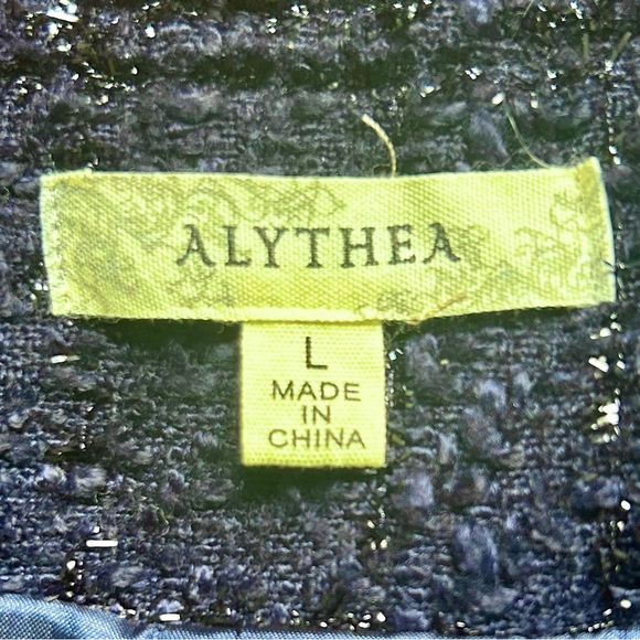 Alythea Tweed Midnight Blue Blazer with Gold Buttons - Picture 4 of 5